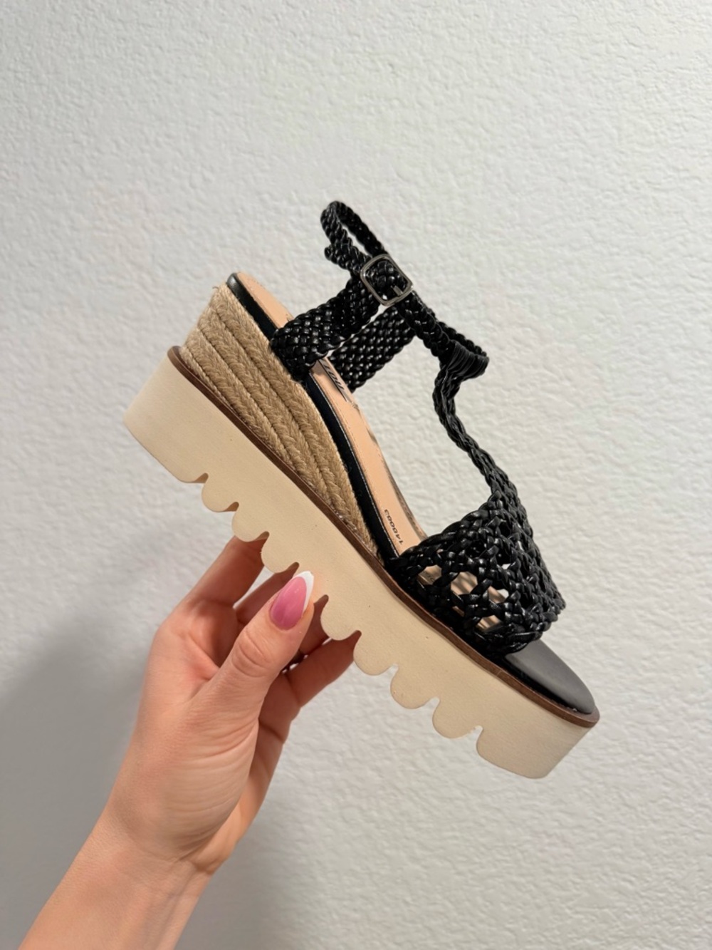 BibiLou Italian Black Braided Platform Espadrilles with Ankle Strap EU36 - Picture 4 of 4